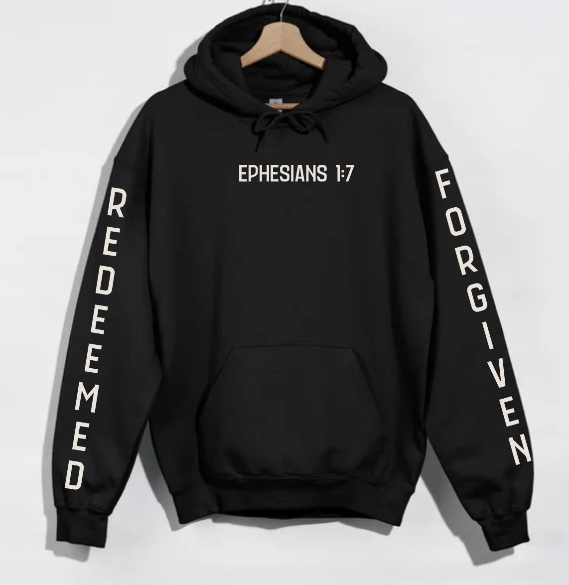 Redeemed & Forgiven Hoodie — Ephesians 1:7 | Premium Heavyweight - Aboundinfaith