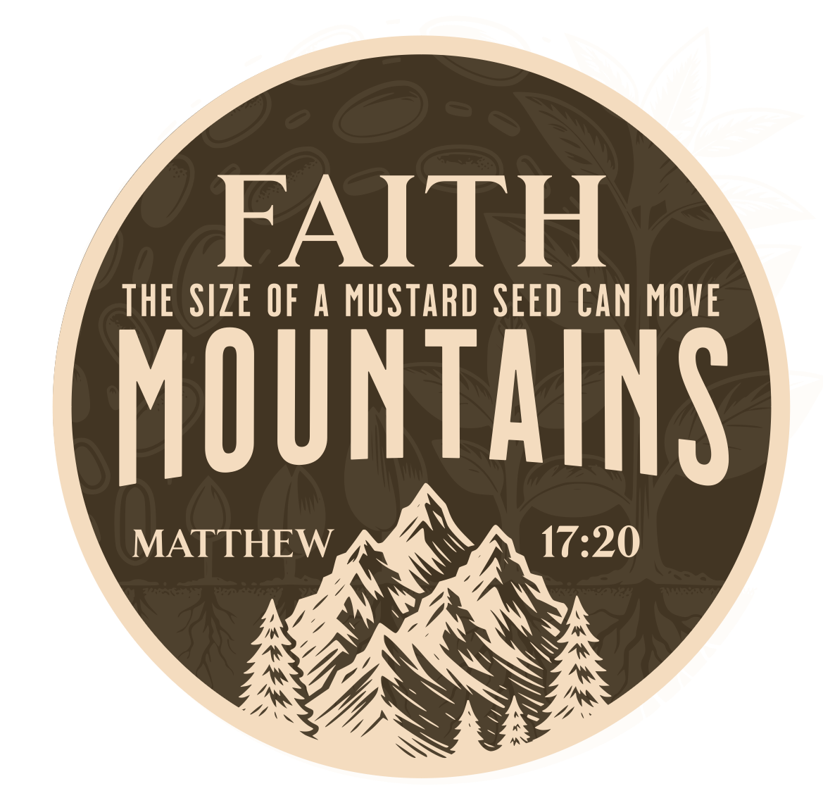 Christian 3-inch Faith Can Move Mountains Christian Sticker. ideal for laptops and outdoor use