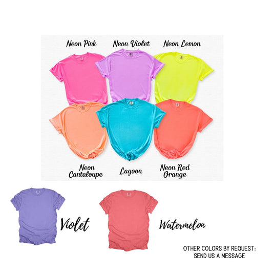 Color chart for Christian Kids Shirt in Comfort Colors