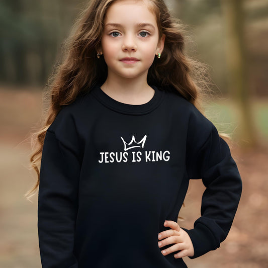 A girl wearing the Black Jesus Is King youth hoodie - sweatshirt