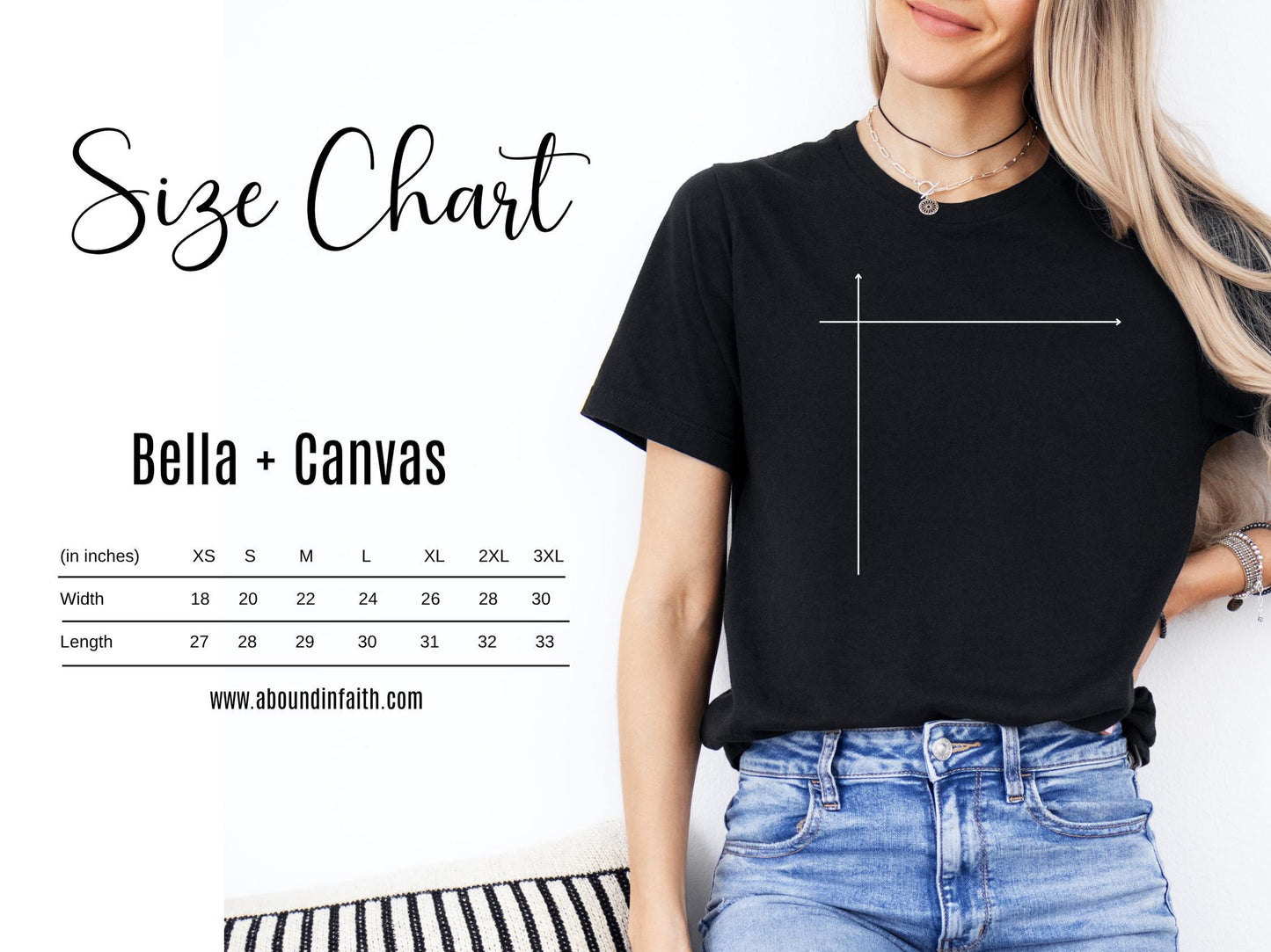 Bella canvas cvc size chart unisex - abound in faith