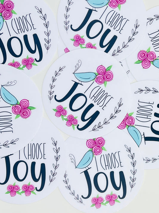 Christian vinyl sticker with Philippians 4:4 theme – Choose Joy