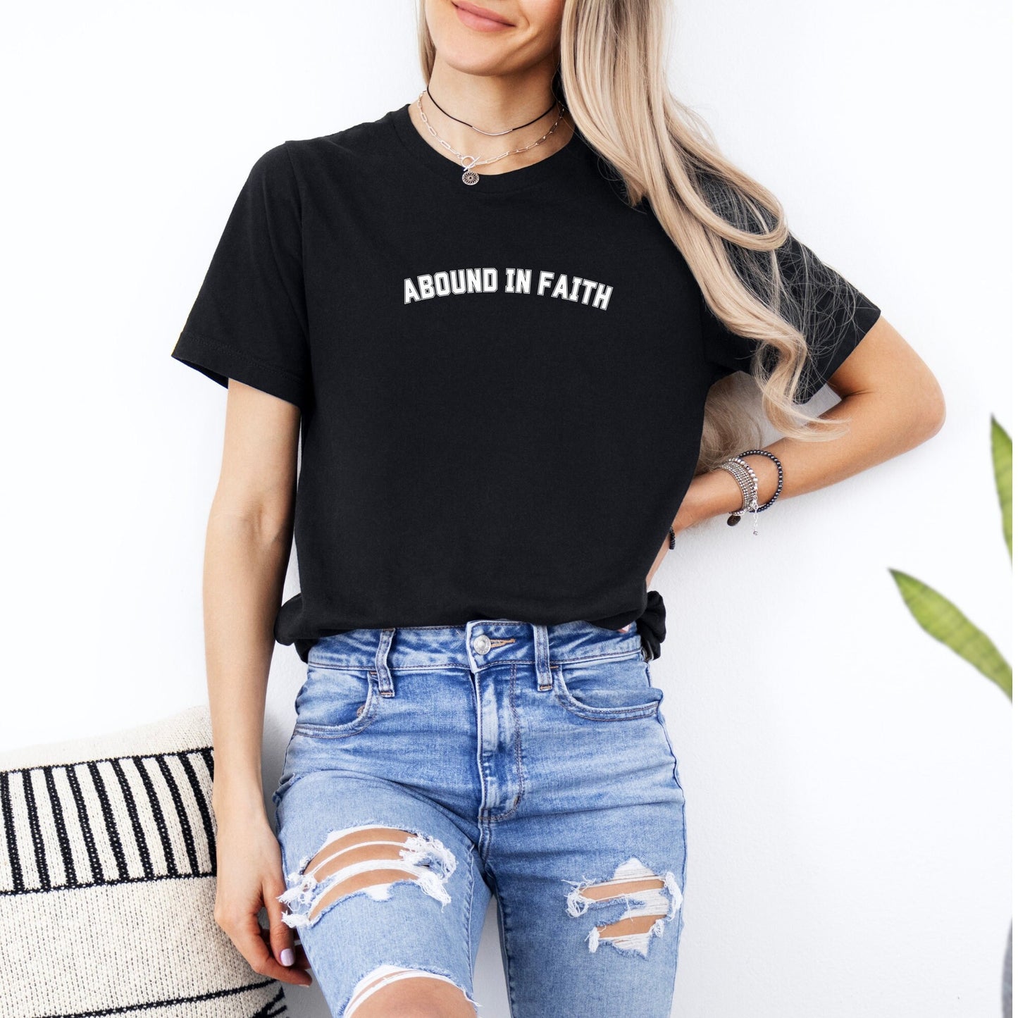 Abound in Faith Christian T-shirt in Black