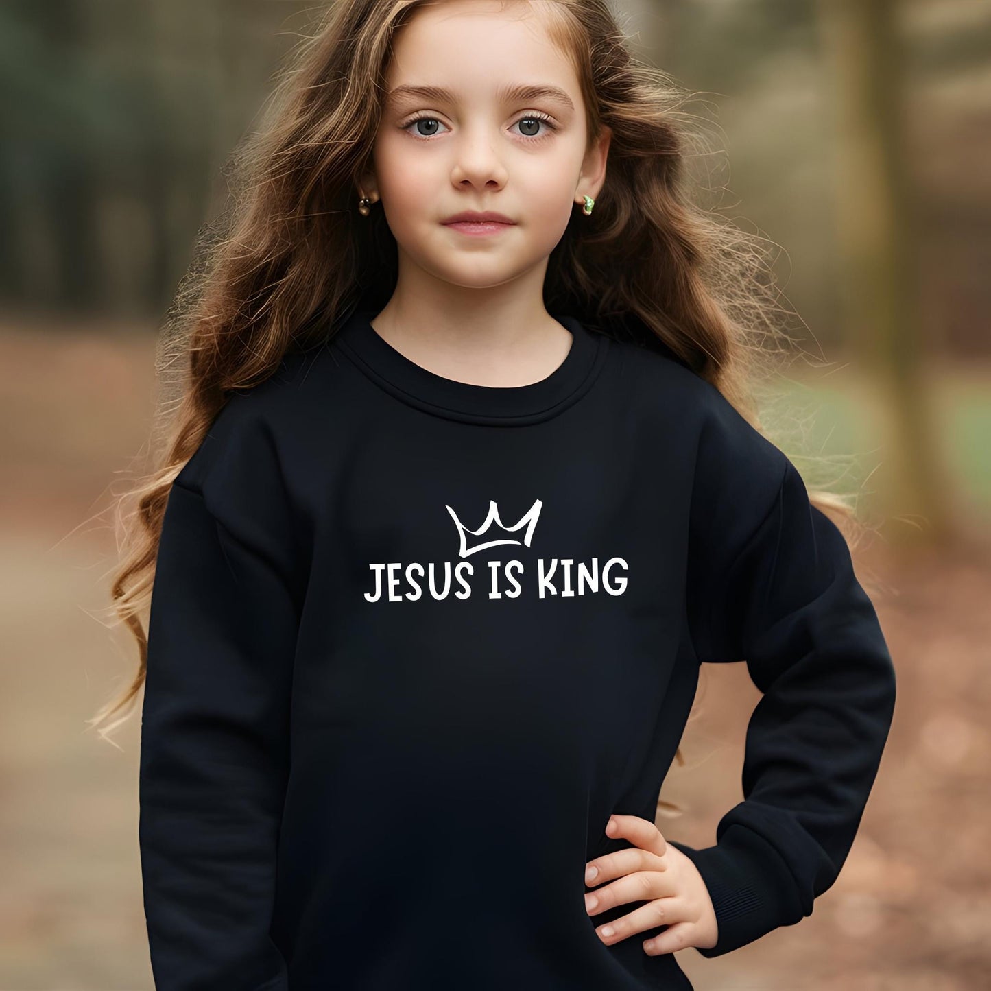 Empower kids to share their faith with our ‘Jesus Is King Hoodie – crewneck style.