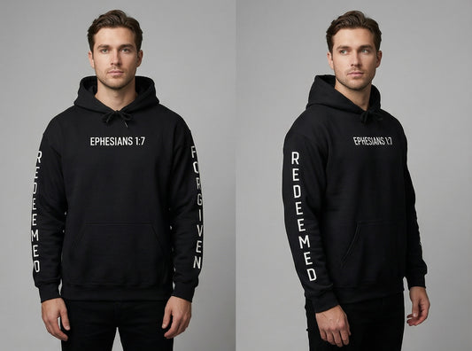 Redeemed & Forgiven Ephesians 1:7 Hoodie - Aboundinfaith