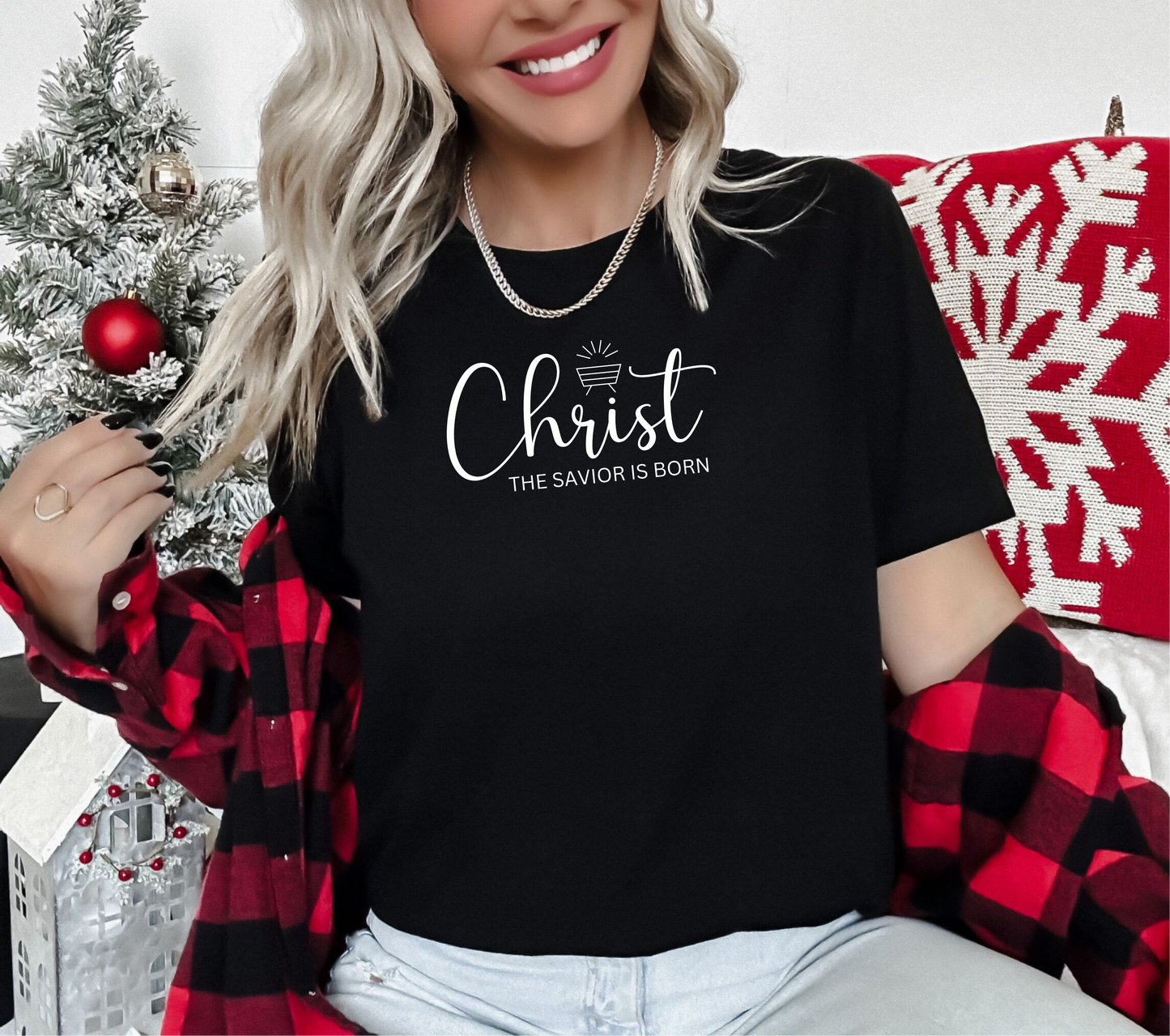 Celebrate the season with our Christ The Savior Is Born christmas t-shirts! Perfect for church services, family gatherings, or as a thoughtful holiday gift. 