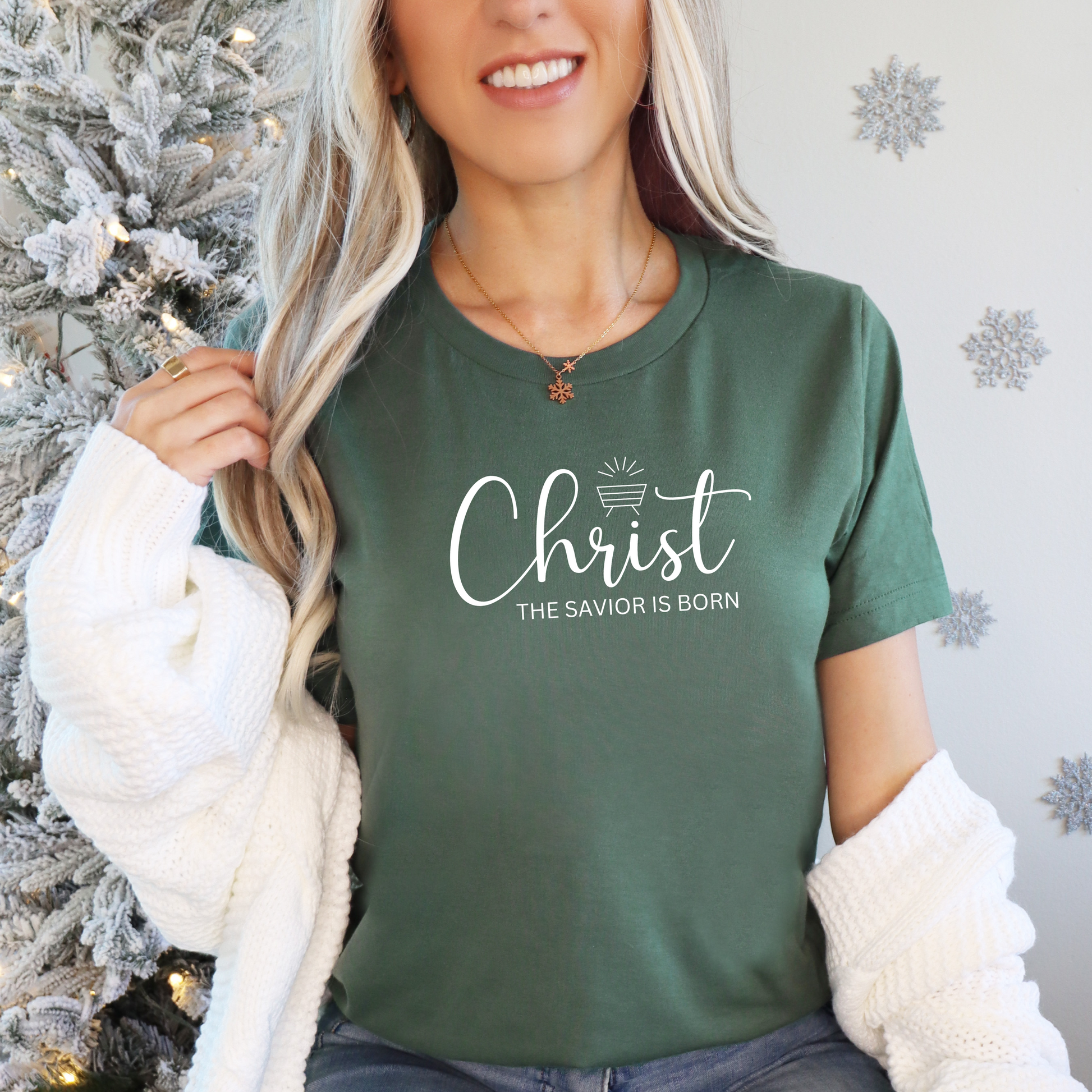 Celebrate the season with our Christ The Savior Is Born christmas t-shirts! Perfect for church services, family gatherings, or as a thoughtful holiday gift. 