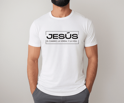 Jesus el camino la verdad y la vida. Camisa blanca para hombres o unisex.  camisa fe, camisa cristiana.