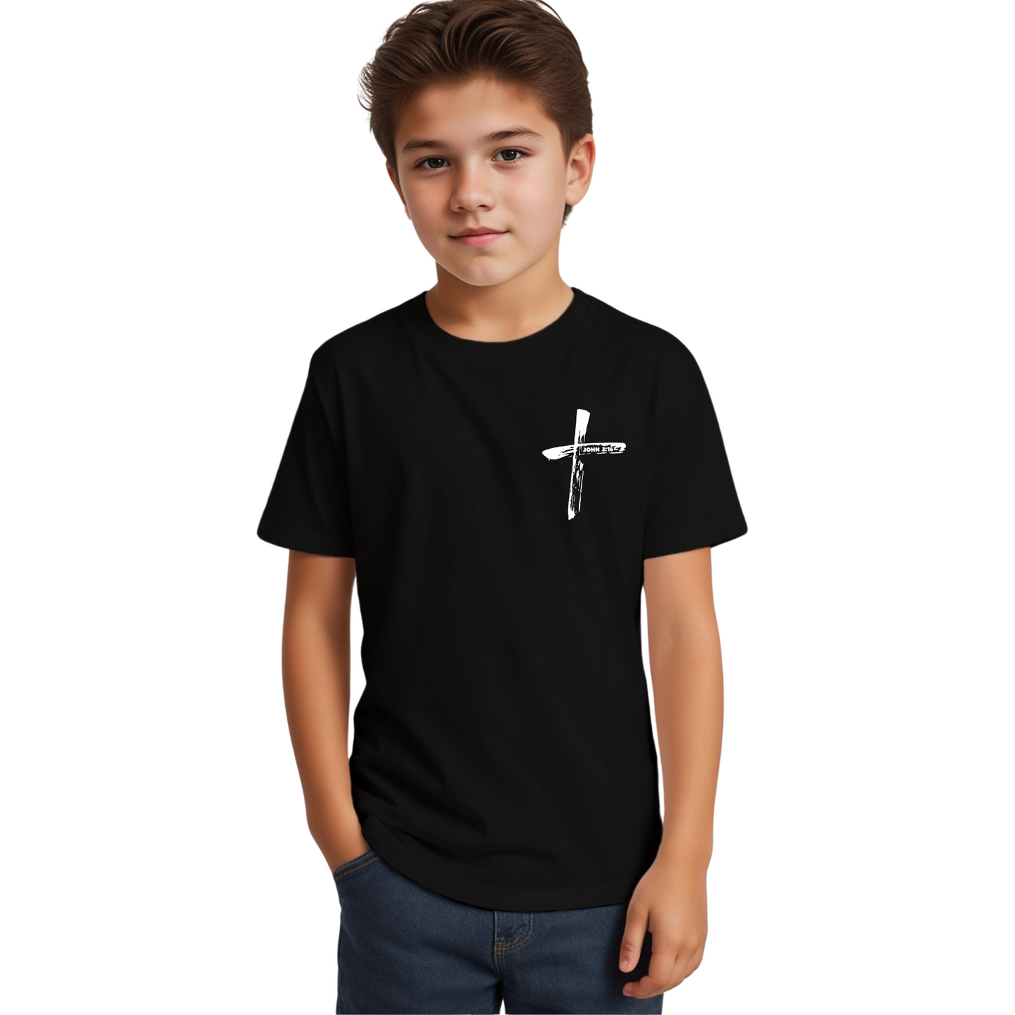 Kids John 3:16 Christian Shirt - 'For God So Loved The World' Perfect Kids Gift, For Boys, Brothers, Sisters and Friends