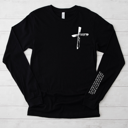John 3:16 Kids Christian Long Sleeve Shirt - 'For God So Loved The World'.