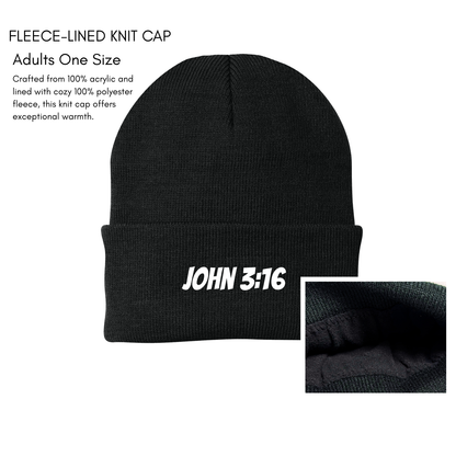 Adult John 3:16 Beanie – Faith-Inspired Winter Hat