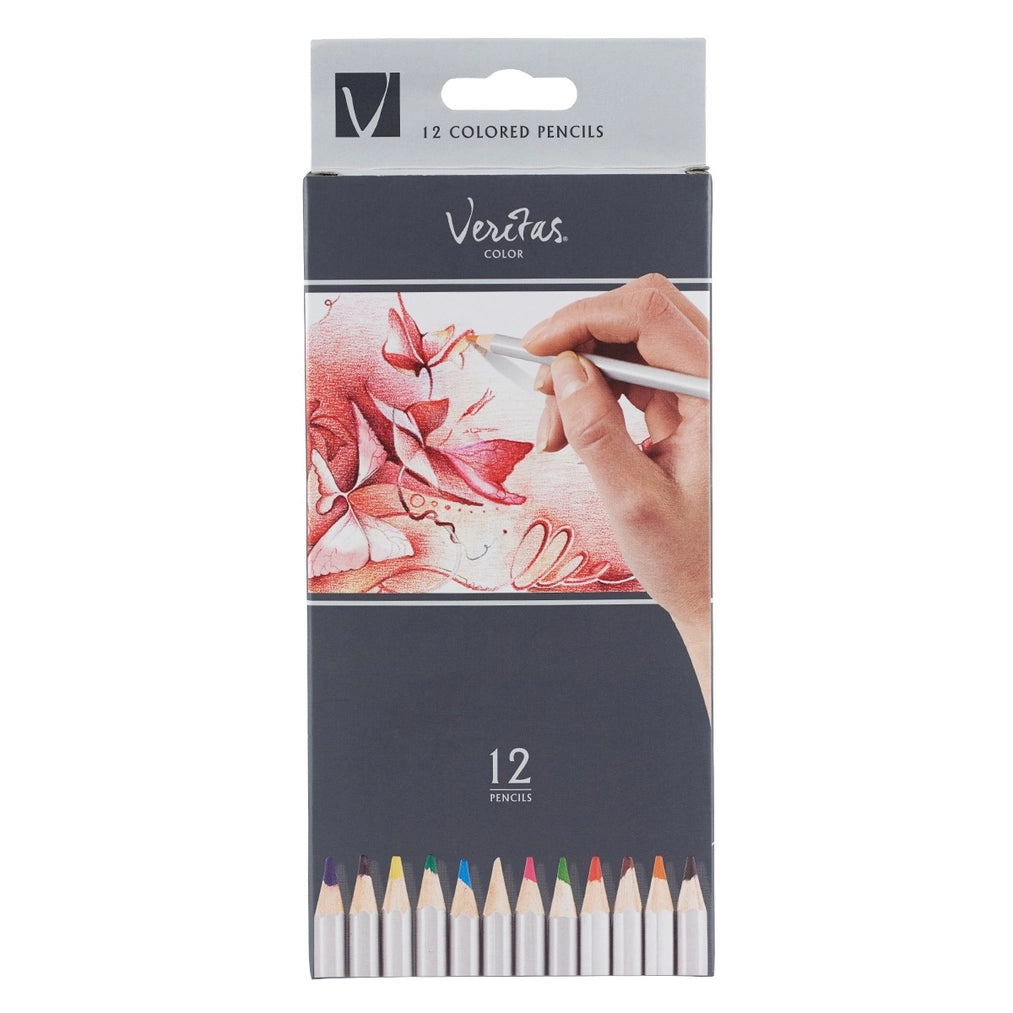 Veritas Color Pencils a vibrant set of 12 rich, smooth colors perfect for shading, blending, and bringing each page to life.