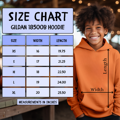 Size chart for  Kids Sweatshirt - Hoodie