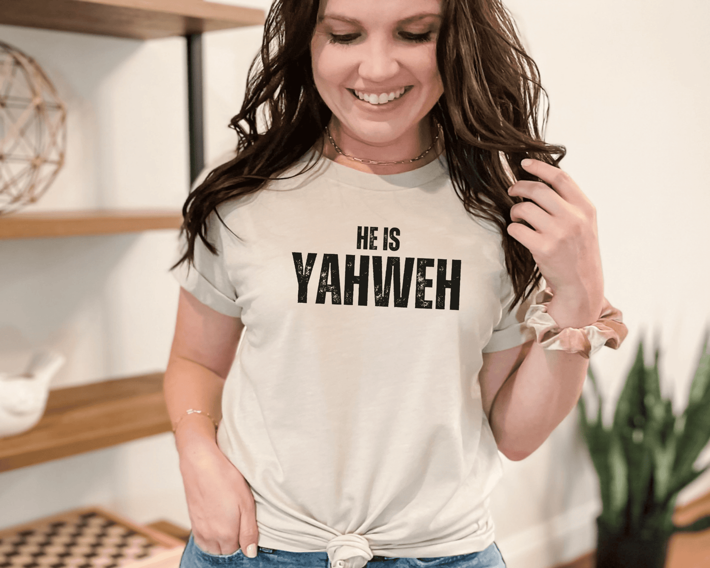 yahweh christian tee, heather dust T-shirt.