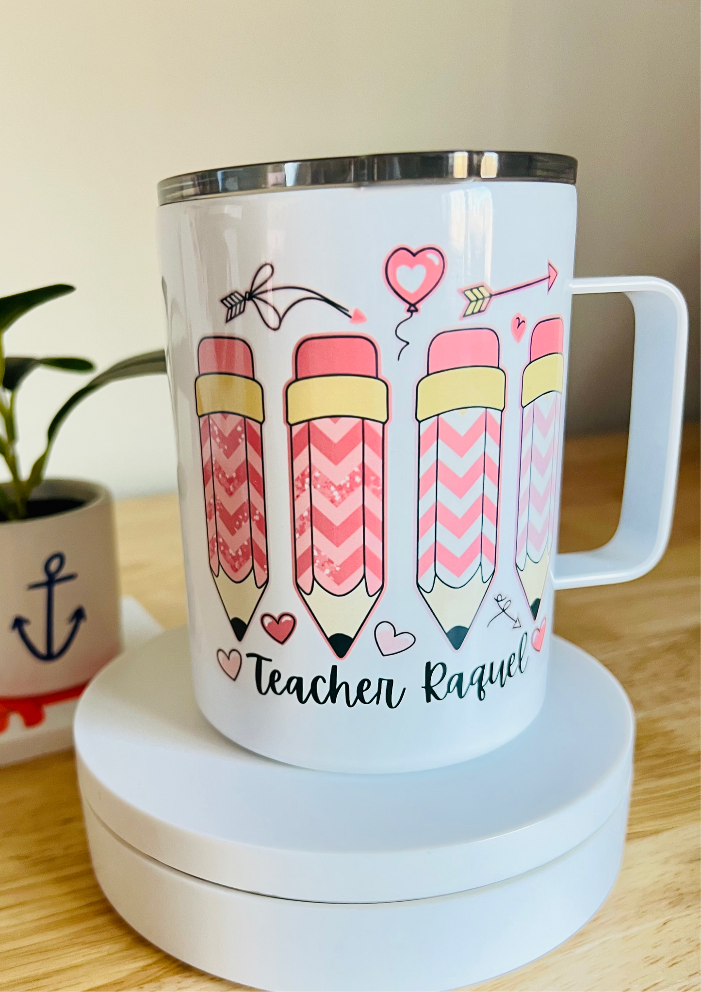 Custom teacher custom name Mug – Personalized White Travel Coffee Cup for Teachers or Mentors