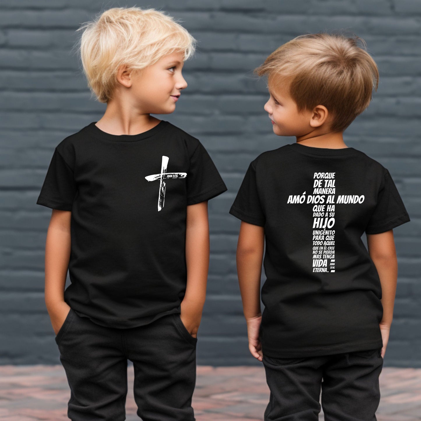 Camiseta Infantil Juan 3:16, Ropa Cristiana Moderna para Niños, Regalo Inspirador para Niños y Niñas perfecto para Navidad