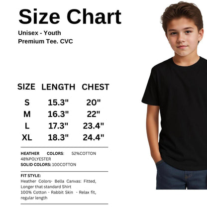 Camping Crew Doodle Shirt for Kids – Christian T-Shirt with Hand-Drawn Camping Illustration size chart