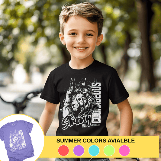 Aboundinfaith.com Kid’s Tshirt Joshua 1:9 Be Strong and Courageous Kids T-Shirt